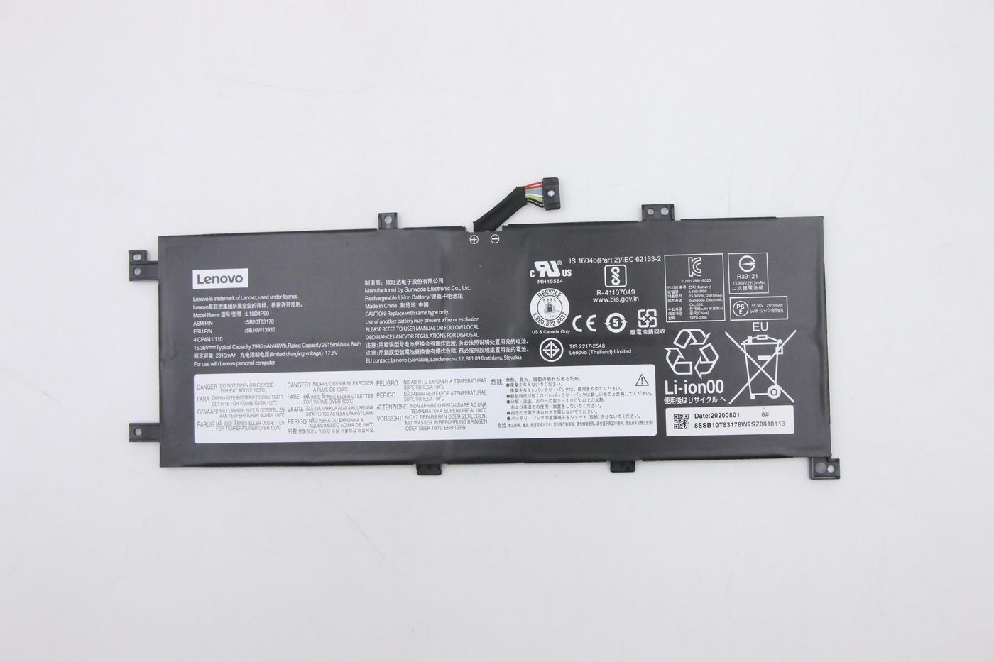 46Wh internal lithium-ion - battery for Lenovo laptops - Warranty: 3M