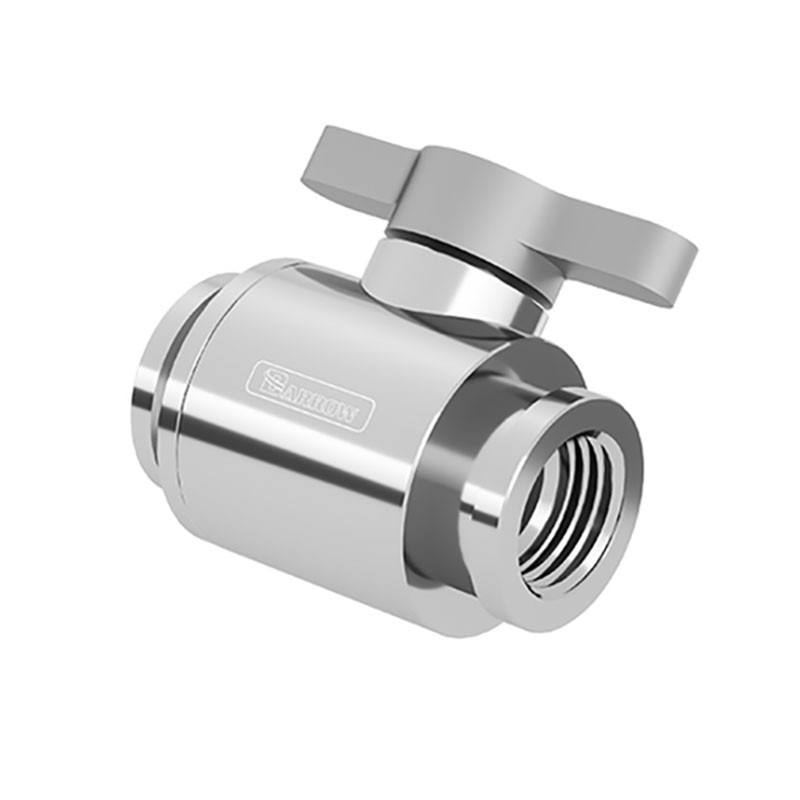 BarrowCH Ball Valve 10mm G1/4 Zoll Kugelhahn silber Argento TLQFS-V1 S S