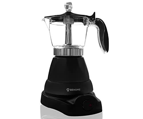 BEHOME Caffettiera Elettrica 3 tazze | Macchina da caffè elettrica con (M8P)