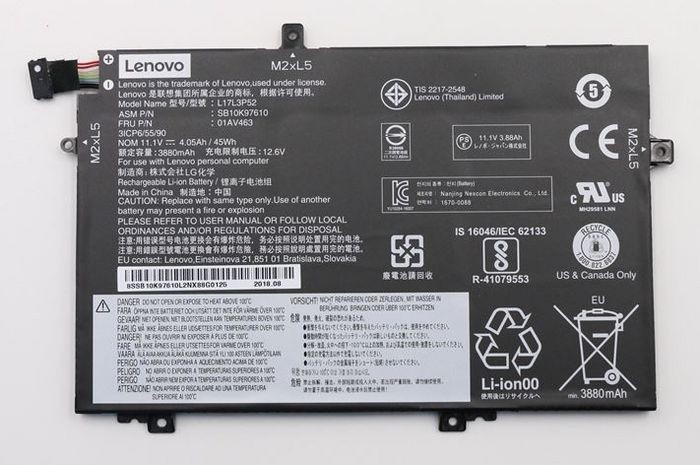 01AV463 Lenovo Lithium ion, 3 cells, 45 Wh, 4120 mAh 45 Wh