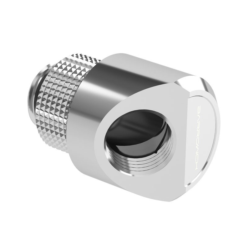 BarrowCH Adapter 45 Grad G1/4 Zoll AG auf IG drehbar silber Argento FBWT45-MR S
