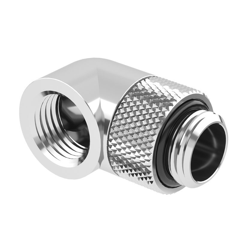 BarrowCH Adapter 90 Grad G1/4 Zoll AG auf IG drehbar silber Argento TWT90-V2.5 S