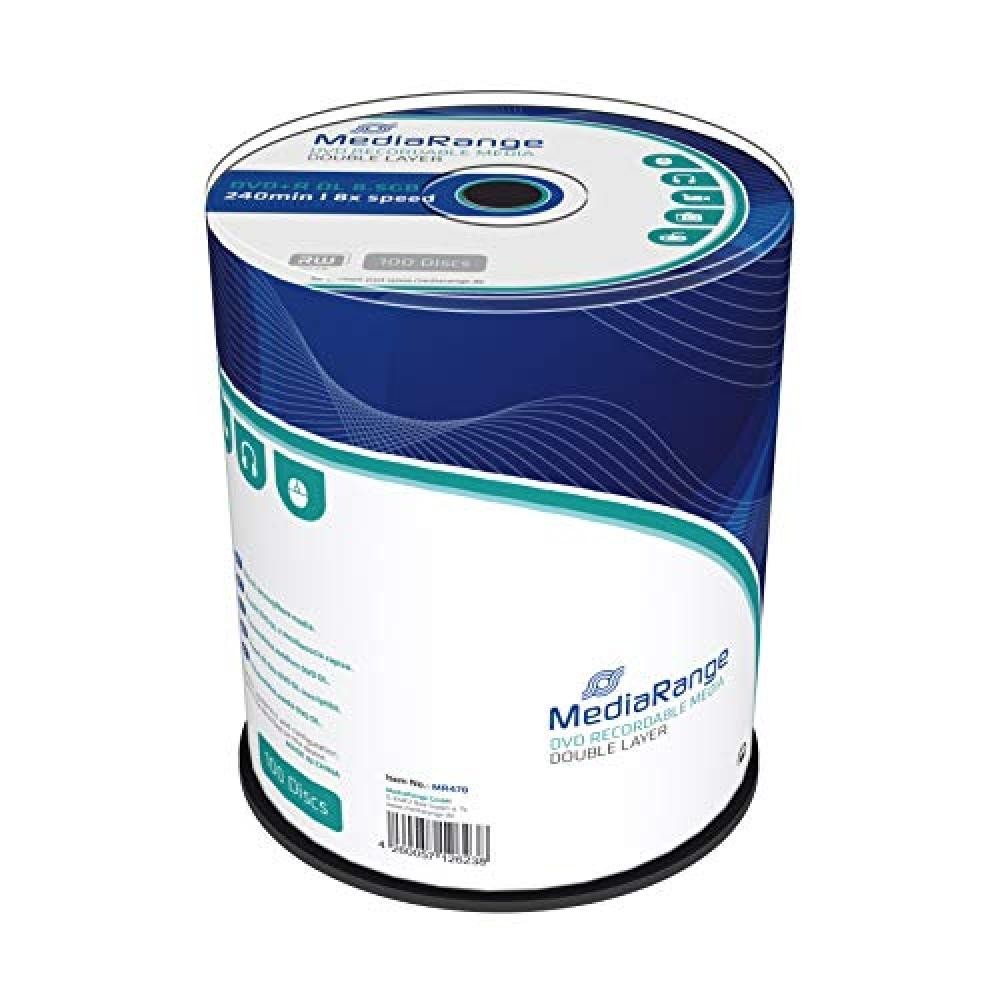 MediaRange DVD+R vergini Dual Double Layer 8,5GB 8x 240min. Cake 100 - NUOVO