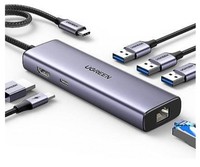 Ugreen 15598 Schnittstellen-Hub USB 3.2 Gen 1 3.1 1 Type-C 5000 Mbit/s Silber
