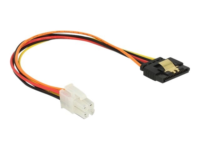 Delock 85519 0,2 m P4 4-pin SATA a 15 pin Maschio Femmina Dritto Cavo P4 maschio