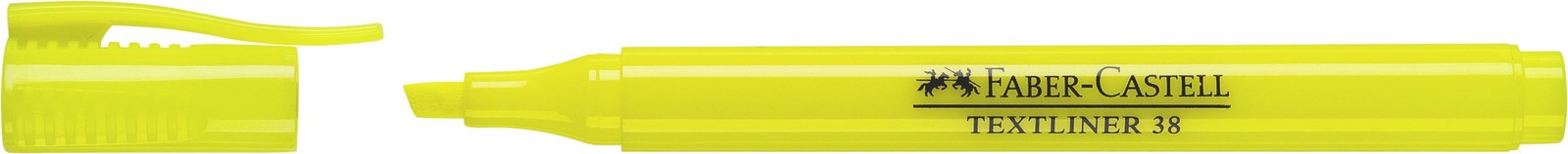 Faber-Castell 157707 - Textmarker Textliner 38, in Stiftform mit Clip, gelb, 1 S