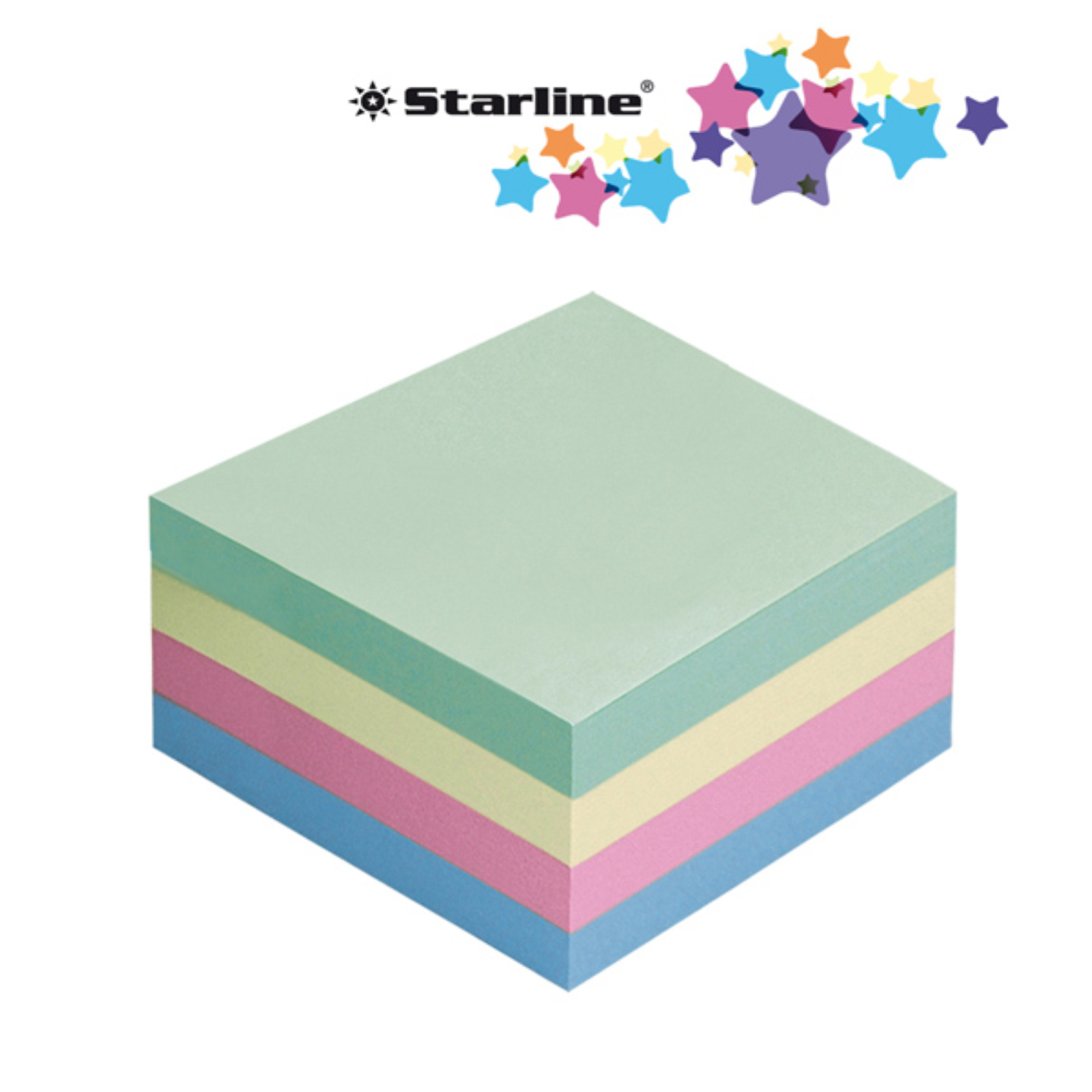 BIGLIETTI ADESIVI CUBO - ASSORTITO TENUE - 75 X 75MM - 70GR - 400 FOGLI - STARLI