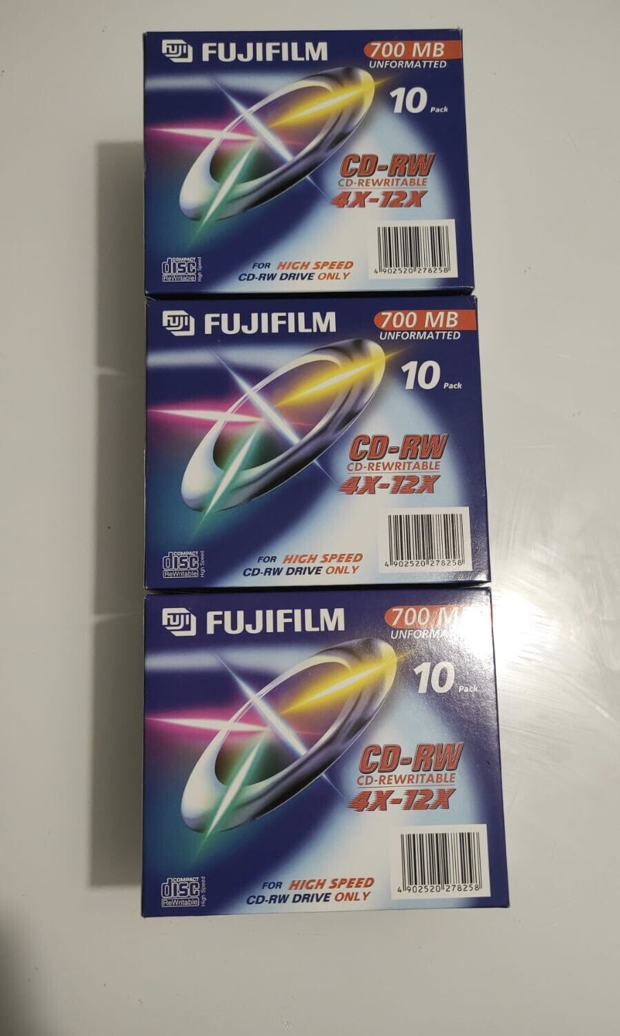 30 FUJIFILM CD-RW 700MB Rewritable 4x-12x high speed- NUOVI E SIGILLATI