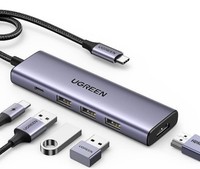 Ugreen 5in1 USBC TO HDMI+3*USB 3.0 A+PD Corsa 5 Gbps Typ C Hdmi USB 15596