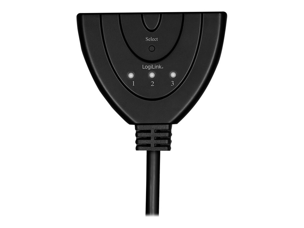 LogiLink HD0040 HDMI ABS Nero 30 Hz 10,2 Gbit/s 340 MHz switch 3-port bidirect