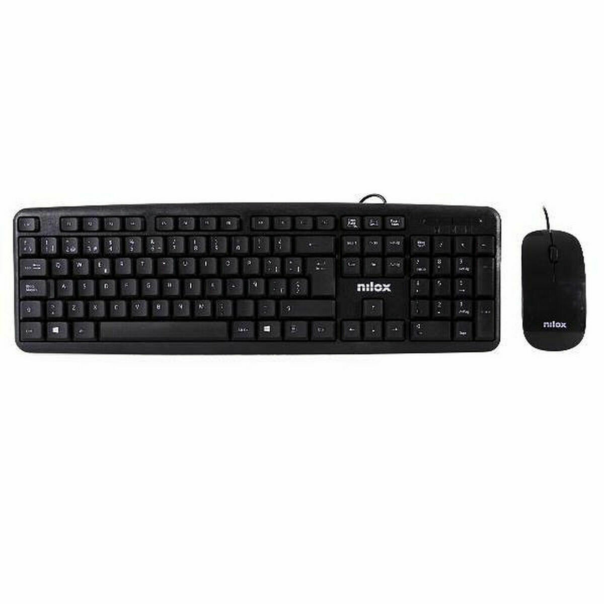 Tastiera e Mouse Nilox COMBO USB NILOX - TECLADO + RATÓN FLAT Nero Qwerty in