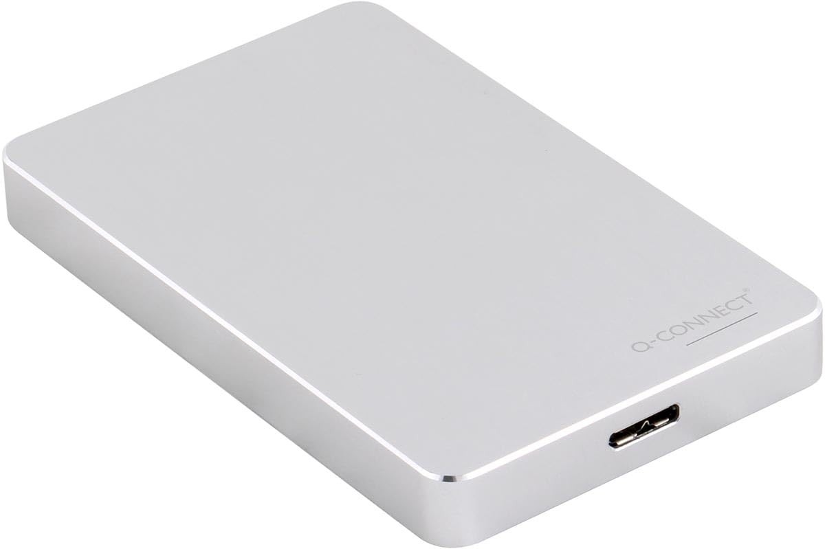Q-Connect Portable External Hard Drive 1TB with USB Cable Silver