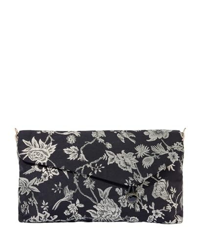 Joe Browns Floral Jacquard Clutch Bag, Pochette Donna, Oro/Nero, Taglia (N1q)