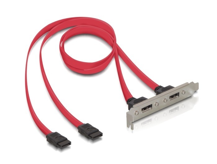 Delock Slotbracket 2x internal SATA > 2x eSATA external eSATA 2 x SATA 65116