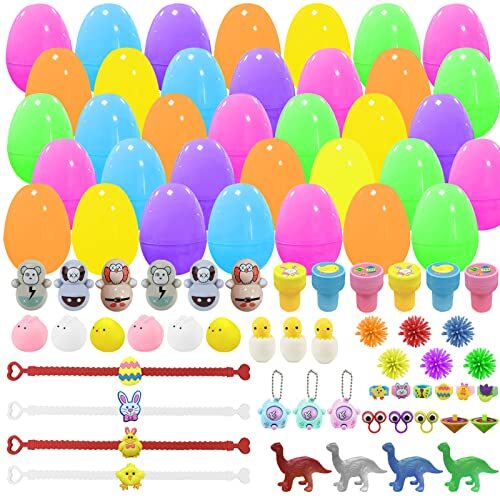 Jsdoin 48PCS Kit di Caccia alle Uova di Pasqua, Kinder Uovo a Sorpresa (t7l)