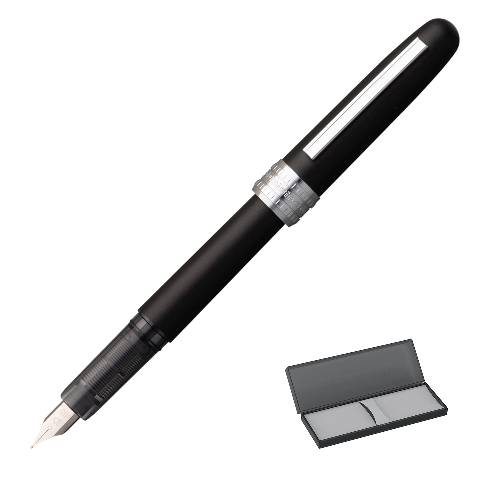 PLATINUM Plaisir PGB1500#1 Fountain Pen/Nib Size F Fine/Black Mist/Handmade/with
