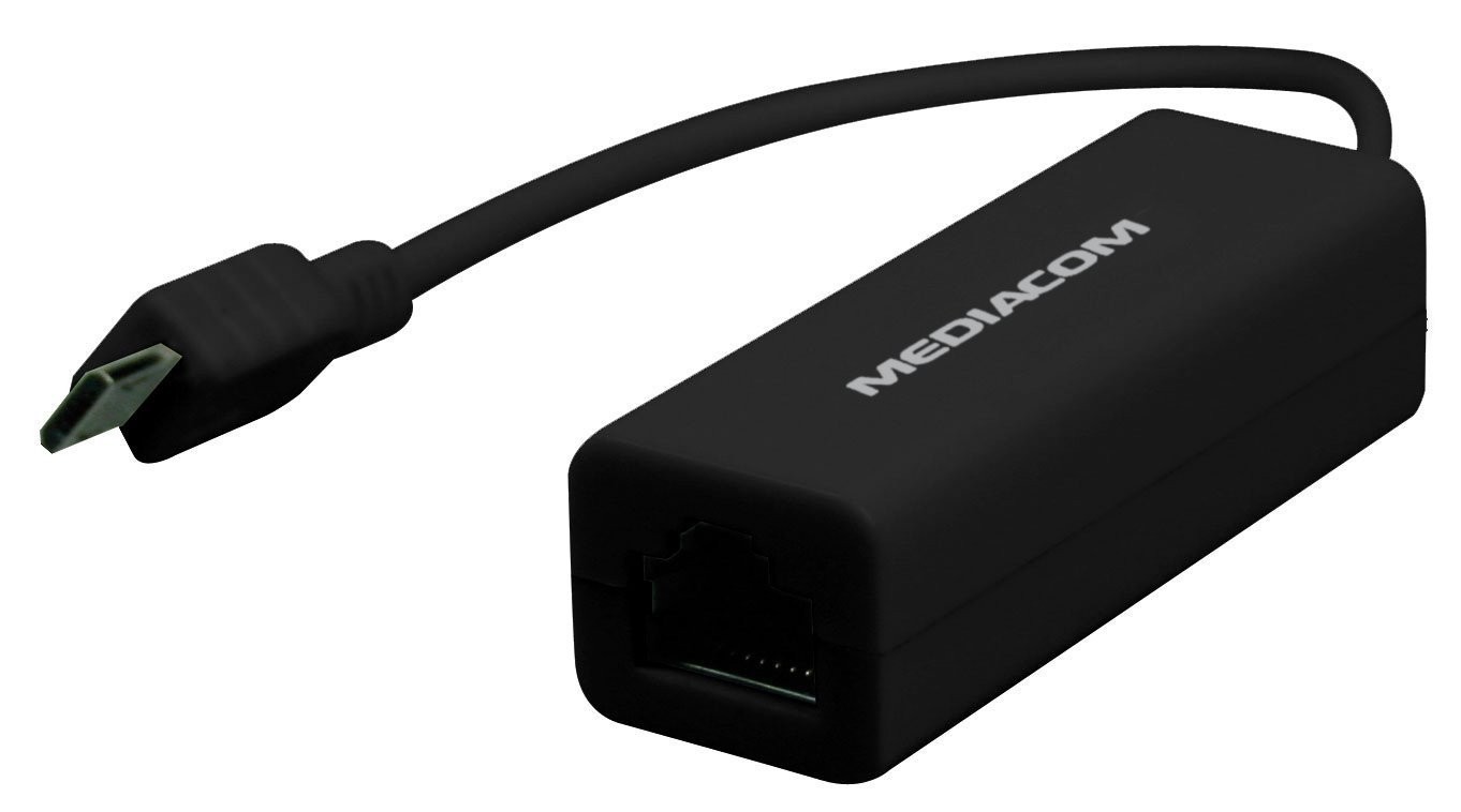 MEDIACOM M-USBETH LAN ADAPTER, 10/100MBIT, (BUS POWERED), MICRO USB 2.0 NERO