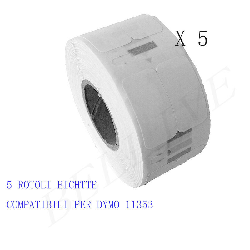 5 X ROTOLI Etichette Compatibili per DYMO 11353 25mmX13mm  LABELWRITER 400 450