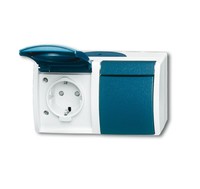 BUSCH JAEGER 2CKA002084A0720  20/2 EBW-53 - CEE 7/3 - 2P+E - Blue - White - IP44