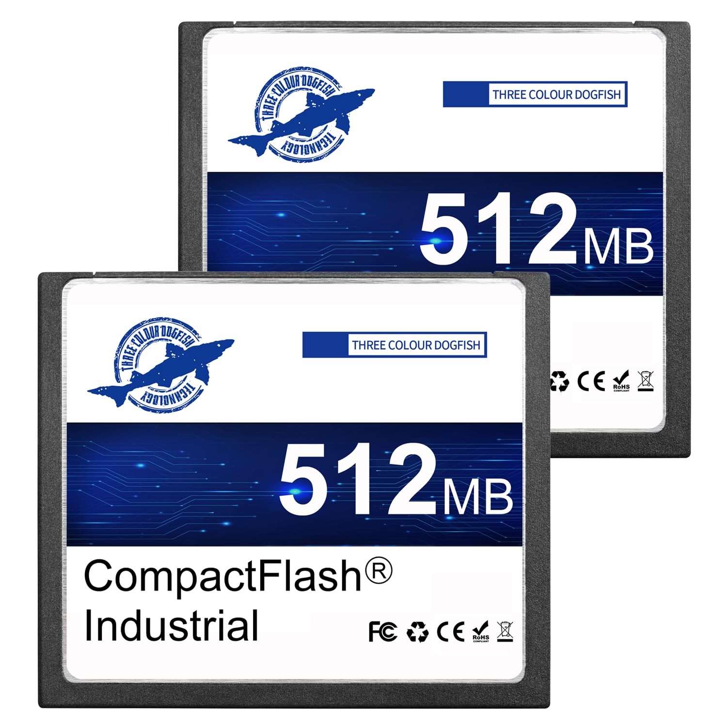 Dogfish 2Pack 512MB Compact Flash Card Scheda di Memoria Industriale CF (M5c)