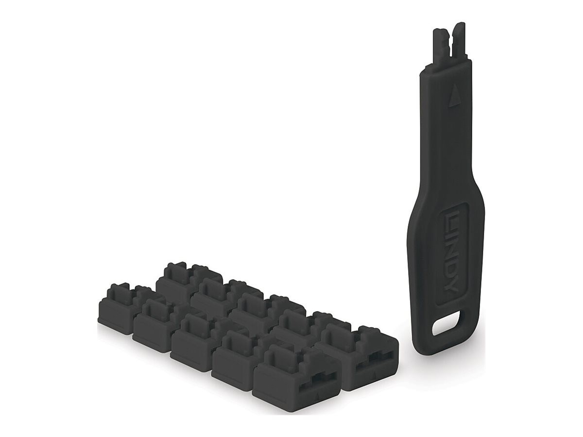 Lindy RJ45 Port Schlösser black 10 Stck+ 1 Schlüssel Backup laptop 47891