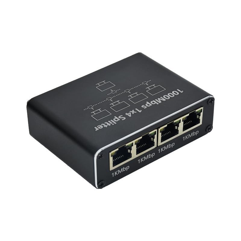 Splitter LAN 1 a 4 Ethernet Splitter 1000 Mbps LAN Switch 4 porte con (z9o)