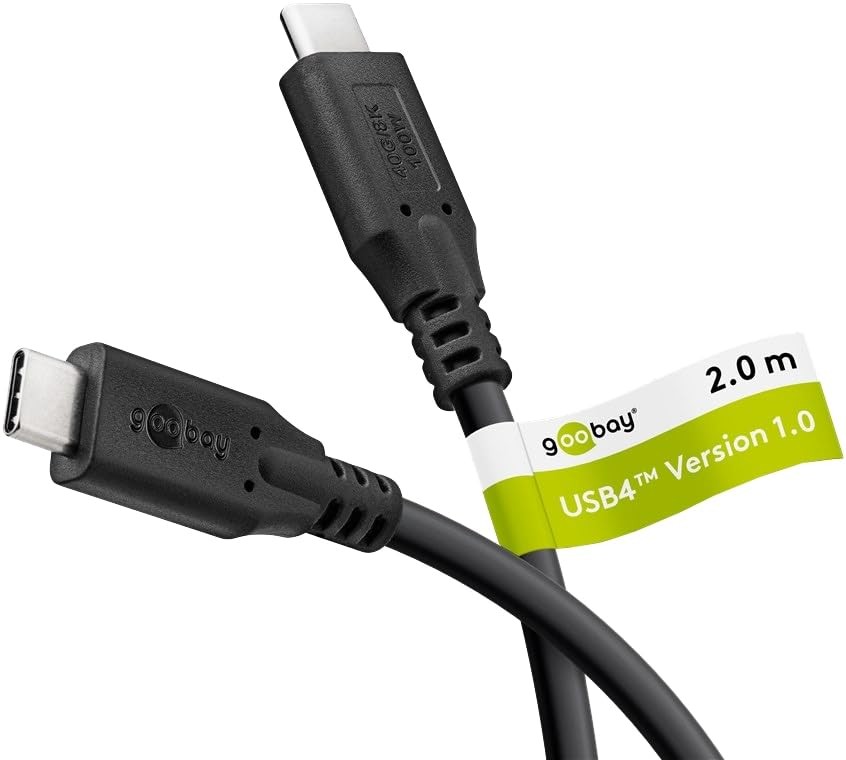 goobay USB-C Gen 4 Cable Fast Charging Cable 100W 40Gbits Data Transfer (PD) / T