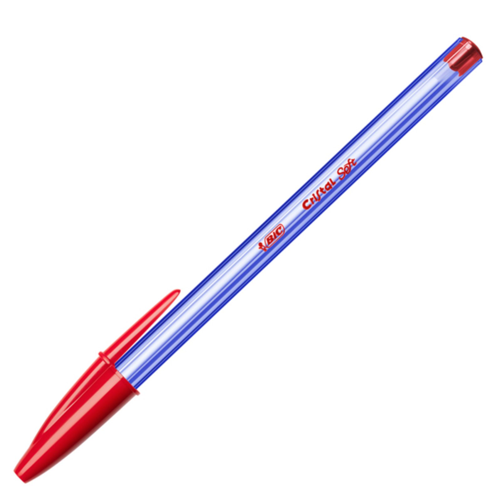 PENNA A SFERA CON CAPPUCCIO CRISTAL SOFT - PUNTA 1,2MM - ROSSO - BIC