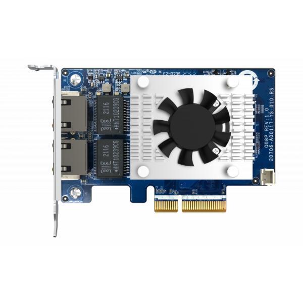 4703674 QNAP Dual-port BASET 10GbE network expansion card; low-profile form fact