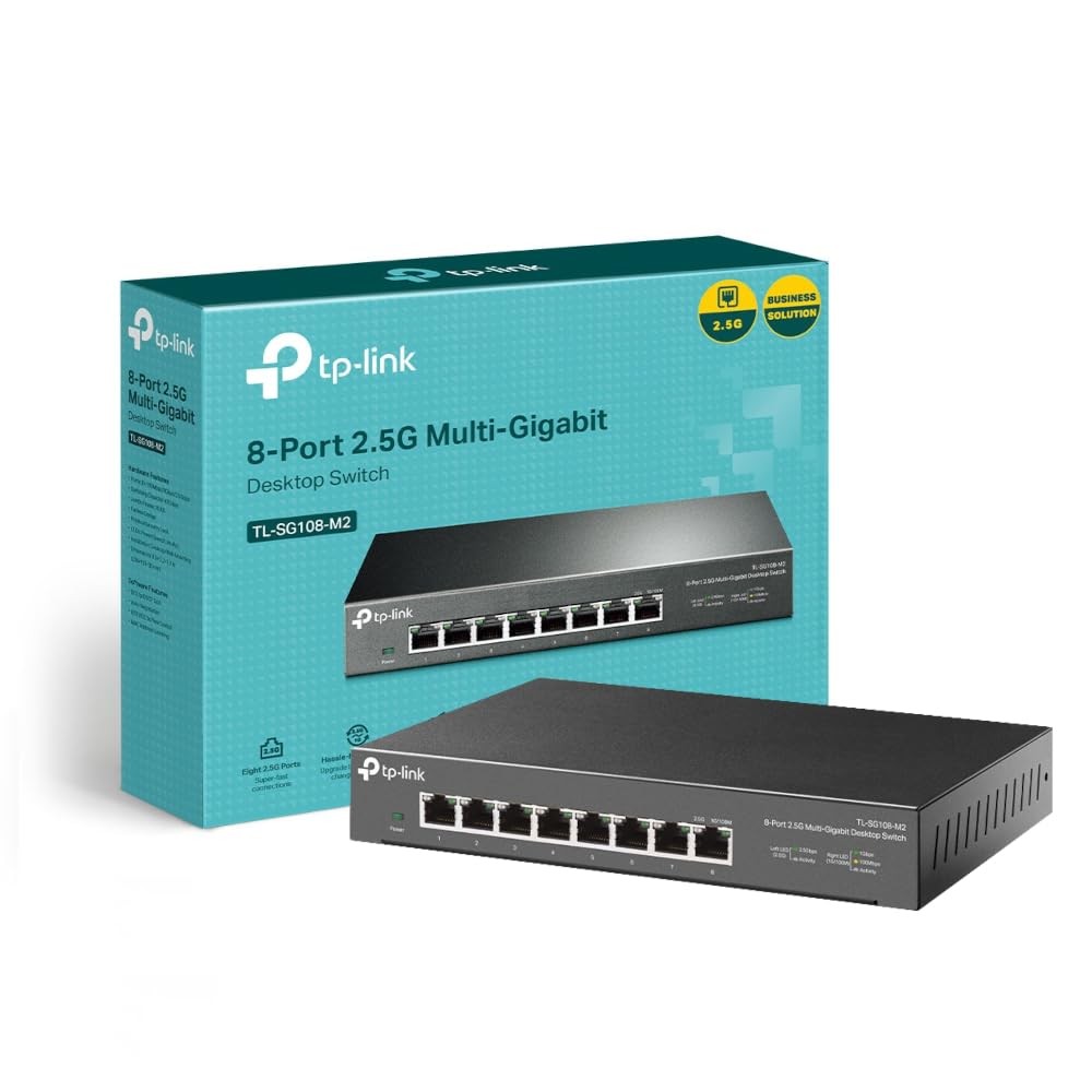 TP-Link Unmanaged 8-Port 2.5G Multi-Gigabit Desktop Switch, 802.3X Flow Control,
