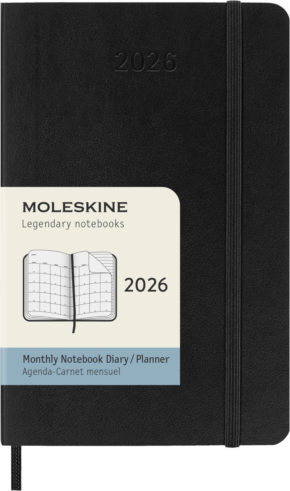 Moleskine Monthly Planner, 2026 12-Month Monthly Agenda, With Soft Cover and Ela