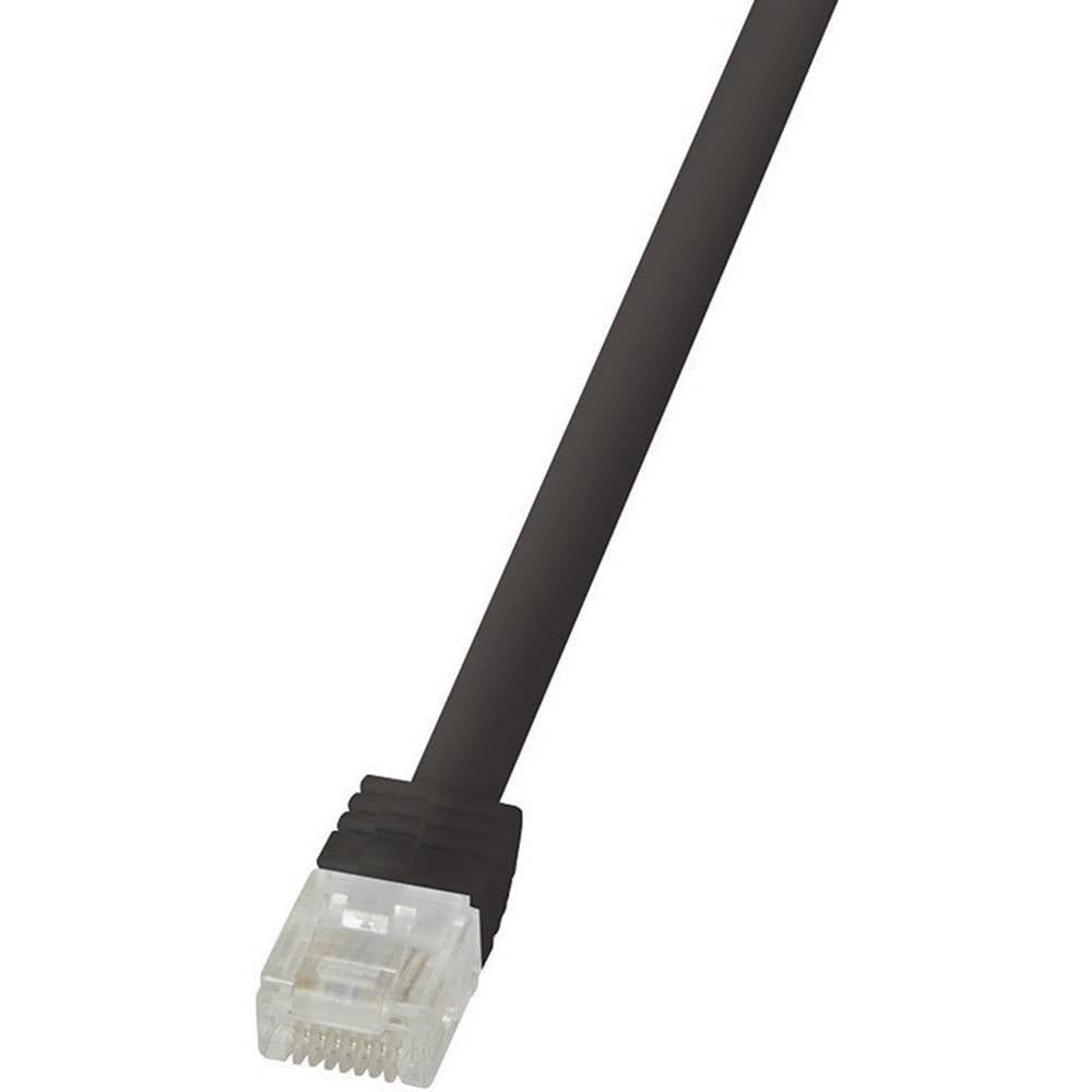 LogiLink CF2033U Cat.6 U/UTP SlimLine Flat Patch Cable, 1 Meter Length, Black, B