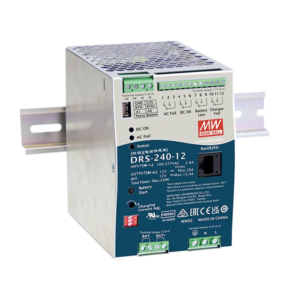MW Mean Well DRS-240-24 Alimentatore per guida DIN 24 V 10 A 240 W Num.