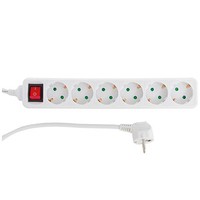 REV Ritter REV 512360555 6 presa(e) AC 250 V 16 A 3500 W Bianco 1,4 m Strip
