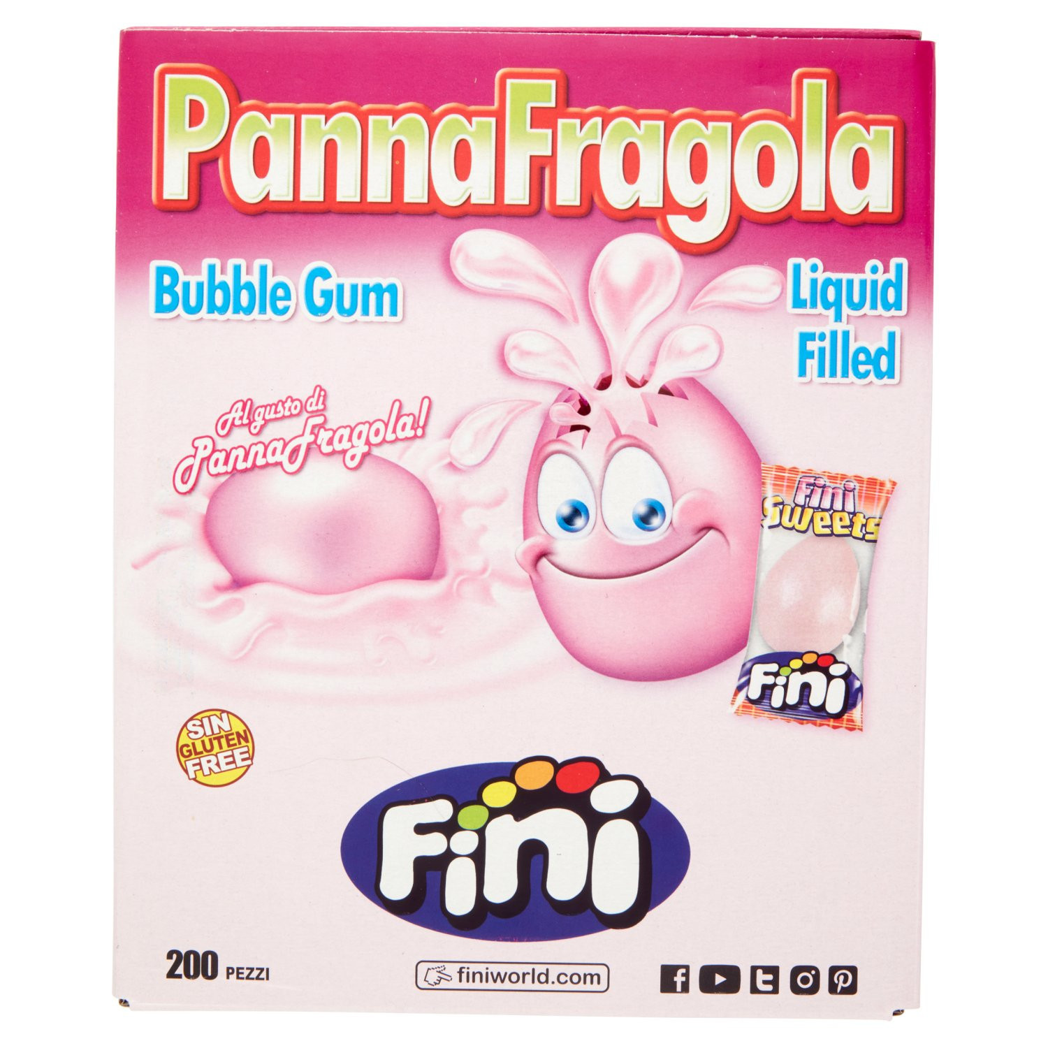 Fini PannaFragola Bubble Gum 200 pz
