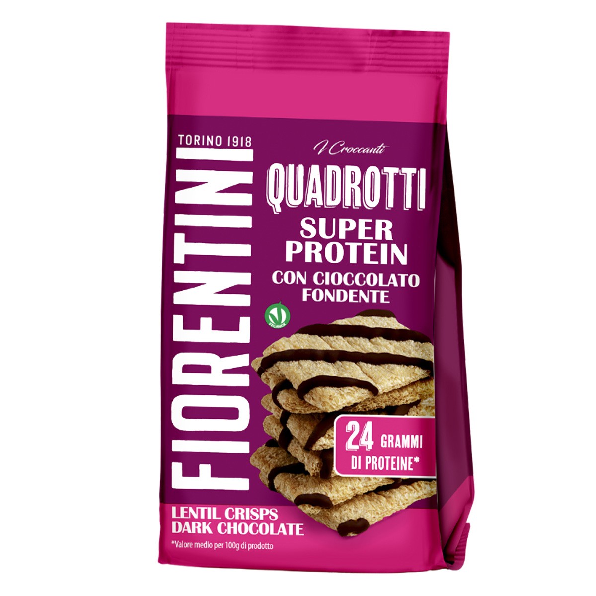 FIORENTINI QUADROTTI SUPER PROTEIN CON CIOCCOLATO FONDENTE 60 GR