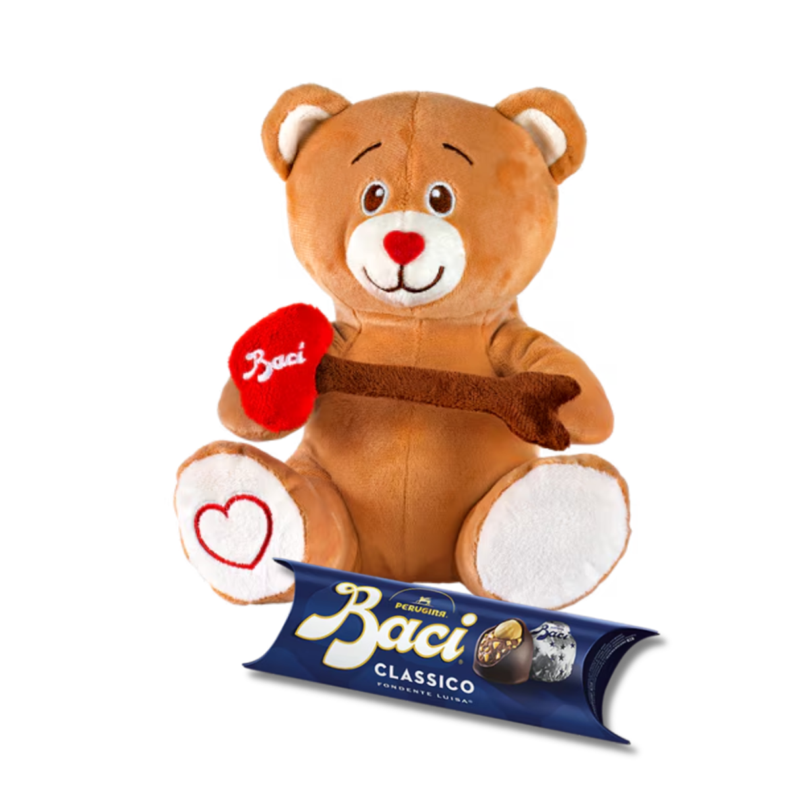 Baci Perugina Peluche Orsetto Cupido Confezione Con Tubo Baci da 37,5 g Fondente