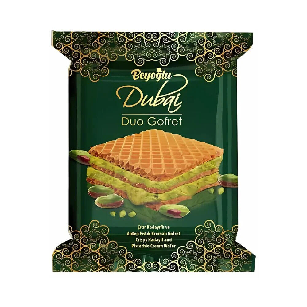 Dubai Chocolate Wafer, Wafer con Kadayif Croccante e Crema al Pistacchio 30 gr