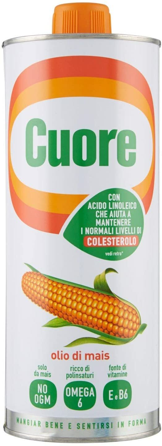 Cuore - Olio di Mais, Rico di Omega 6, Fonte di Vitamine - 1000 ml