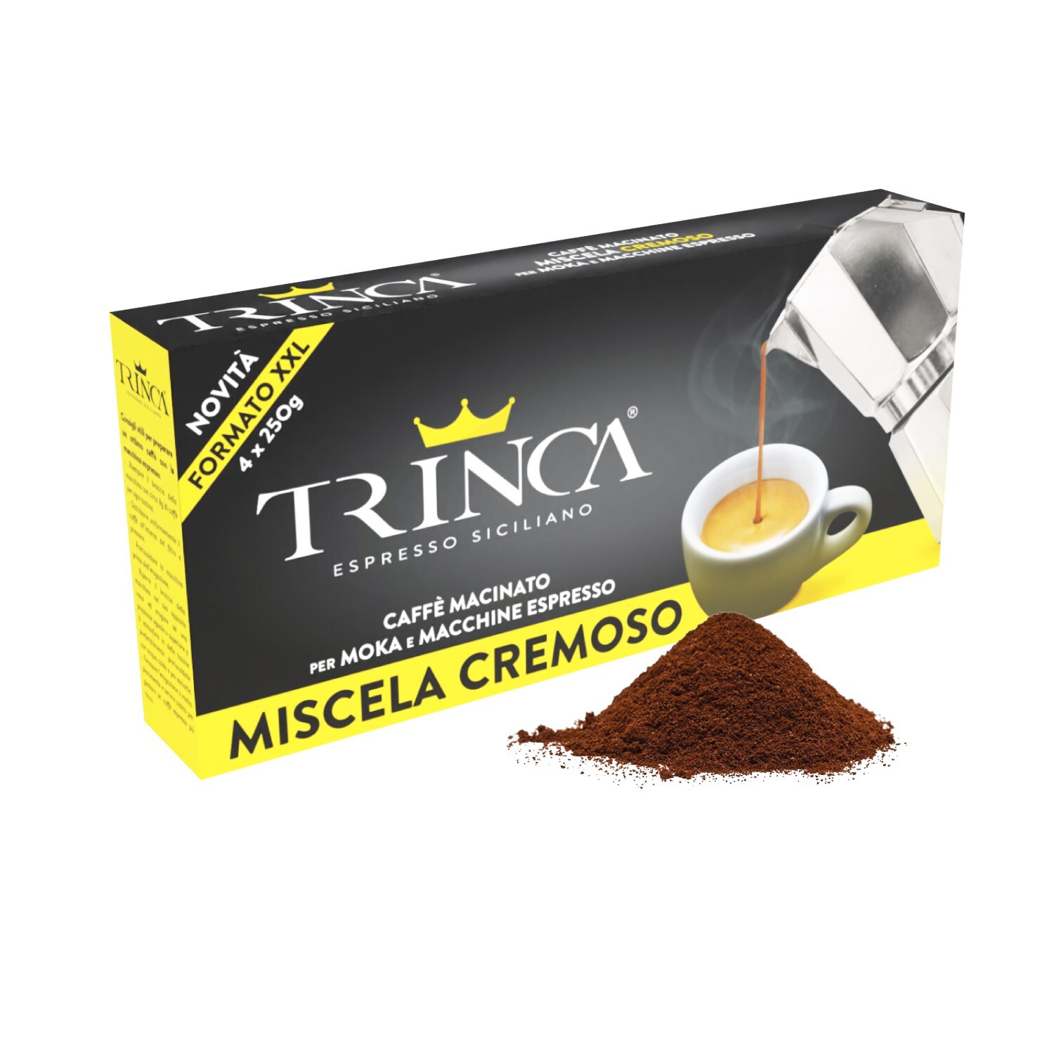 Caffè Trinca Macinato Moka Cremoso 4x250g (2 Astucci) – Espresso Italiano