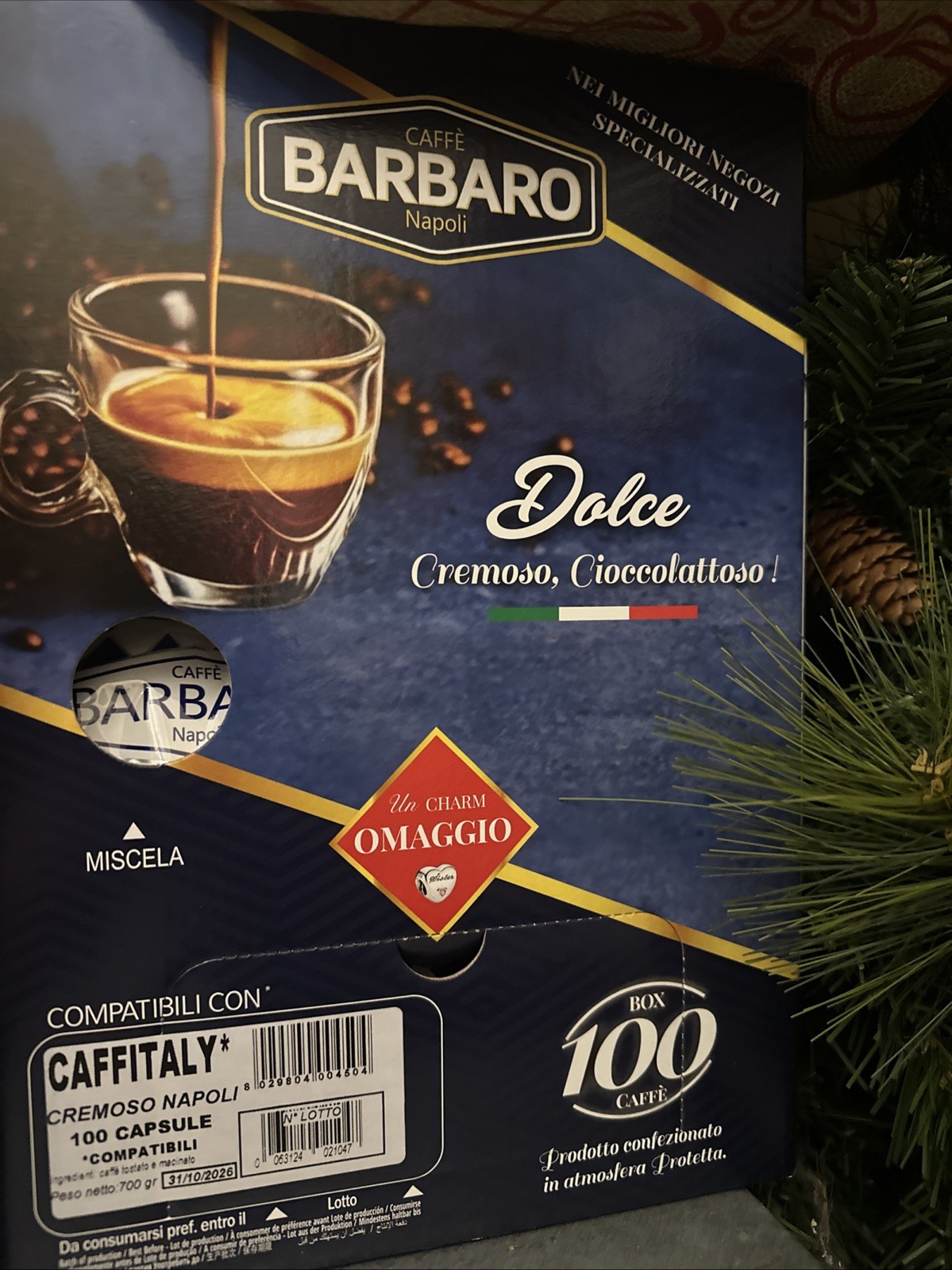 Caffitaly Barbaro Napoli Capsule Caffè Compatibili - 100 Pezzi