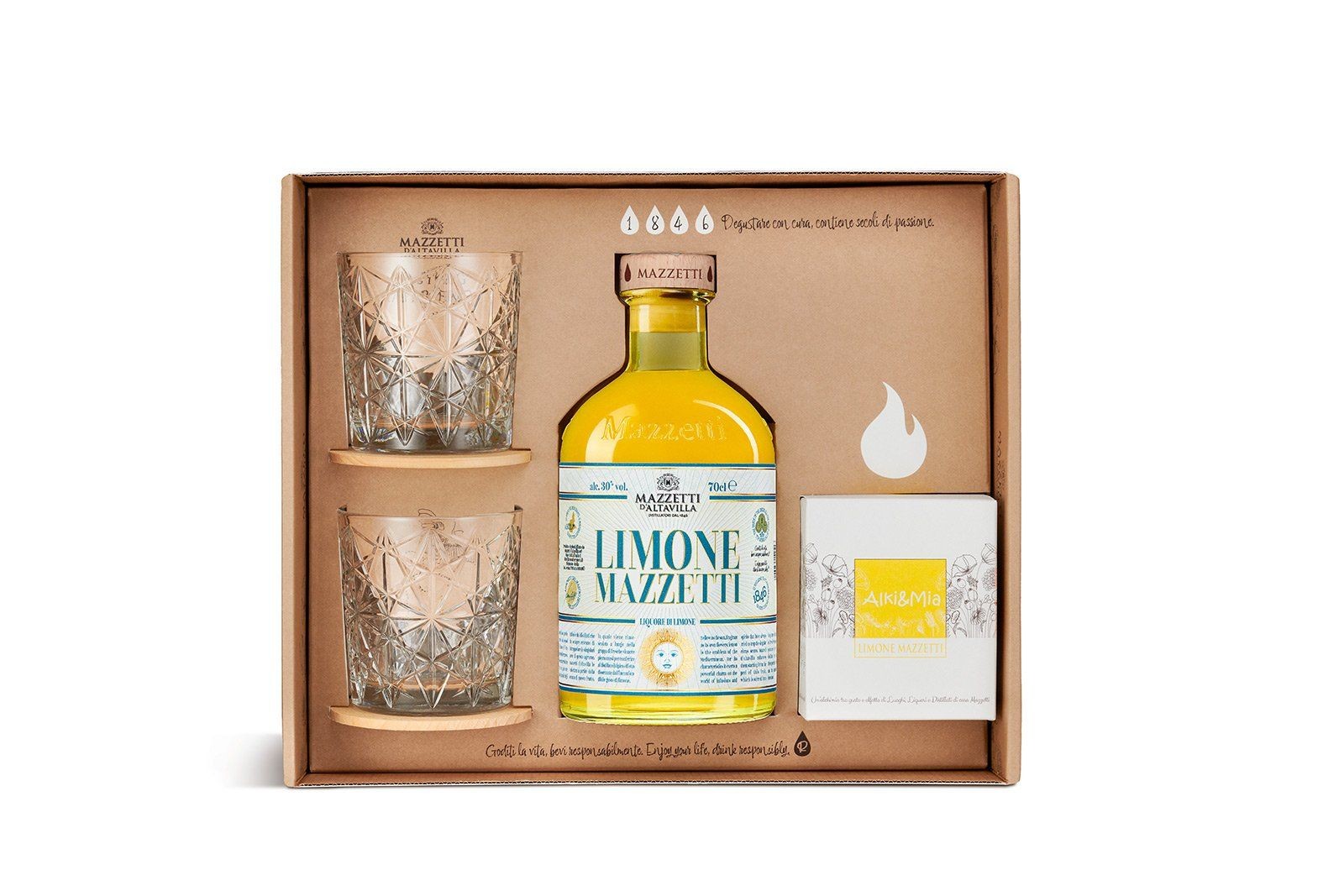 Mazzetti d'Altavilla - Limone Tasting Experience con 2 Bicchieri 2 Sotto Bicchie