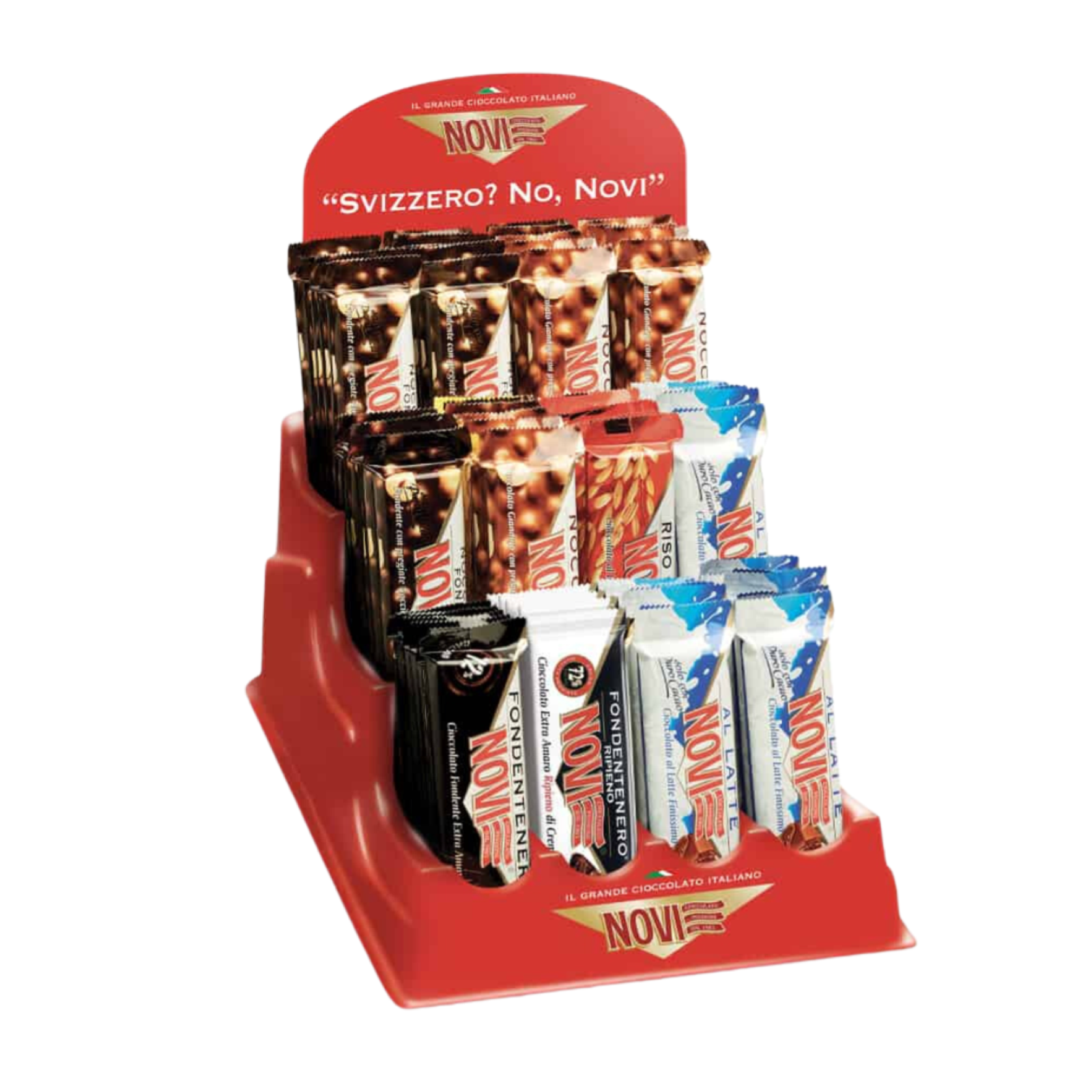 Espositore Barrette Novi Barrette Assortite 68 Pezzi Cioccolata Assortita