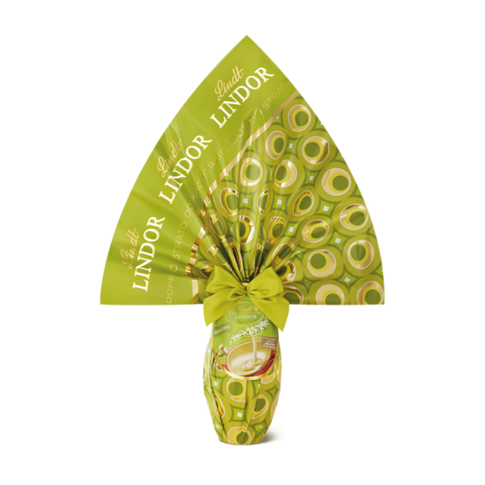 Uovo Cioccolato Latte Pistacchio Lindt 360g Lindor in Formato Uovo Doppio strato