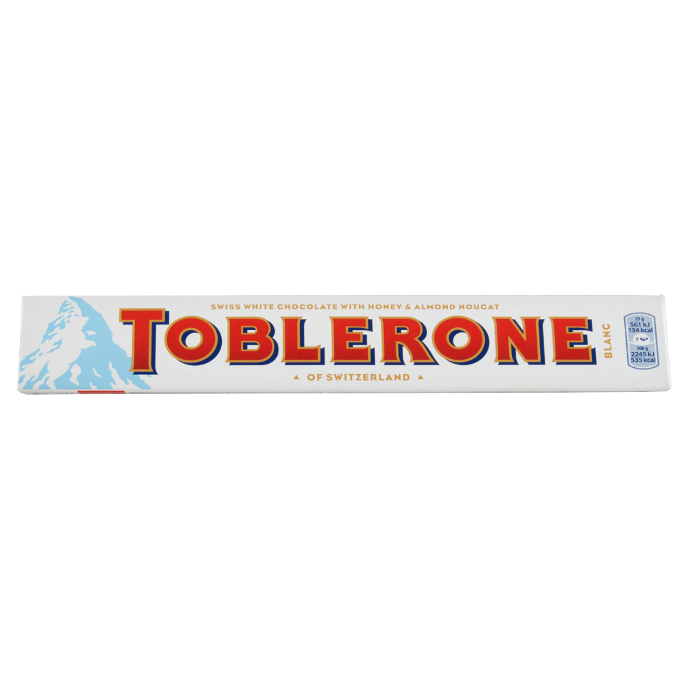 Toblerone Cioccolato Bianco Svizzero con Miele e Torrone alle Mandorle 100 G