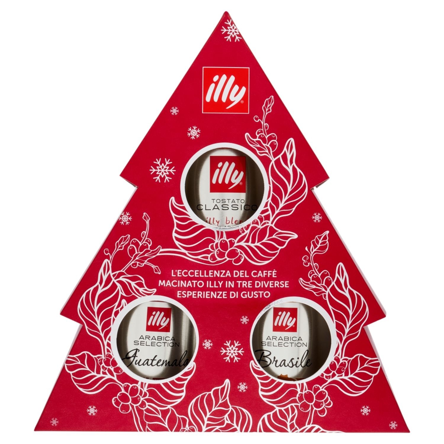 Illy Christmas Box 3 Barattoli 125gr Cad. Classico Brasile Guatemala