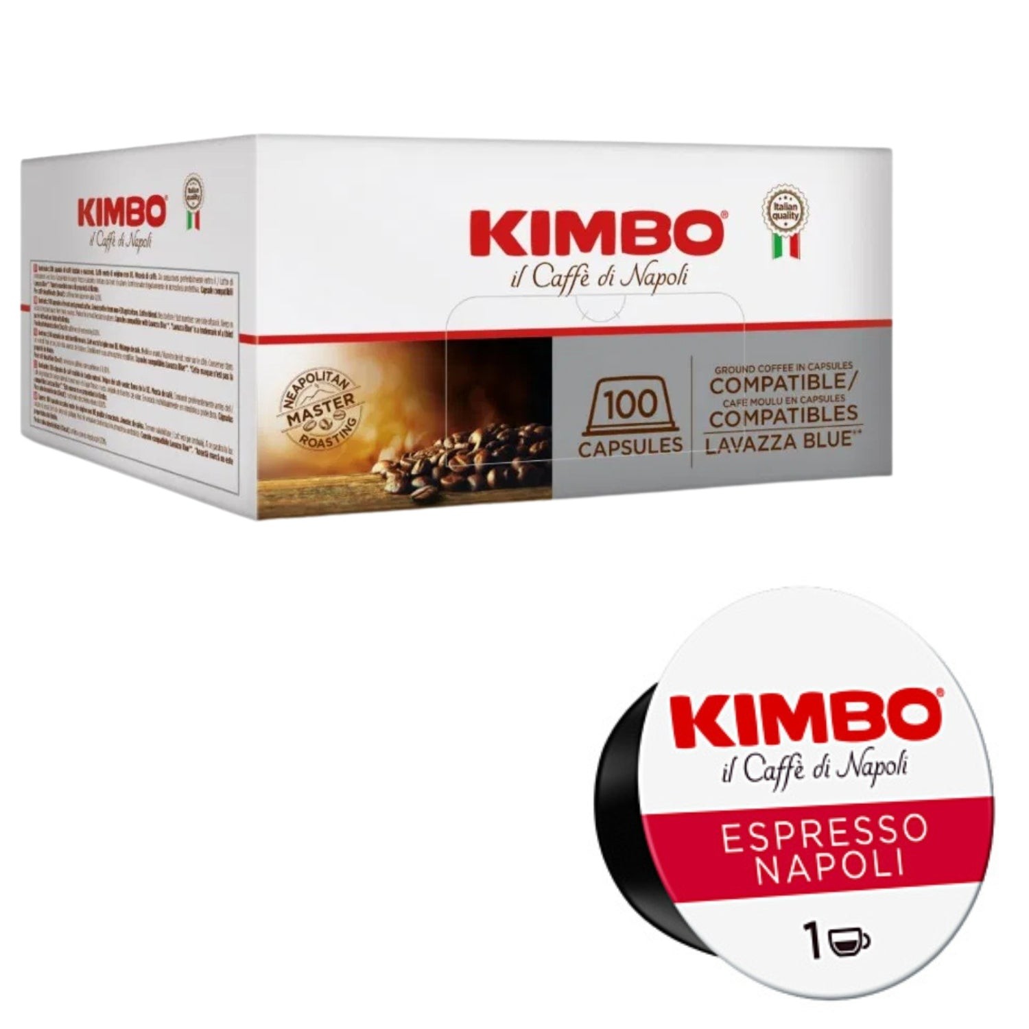Kimbo Espresso Napoli 100 Capsule Compatibili Lavazza Blue