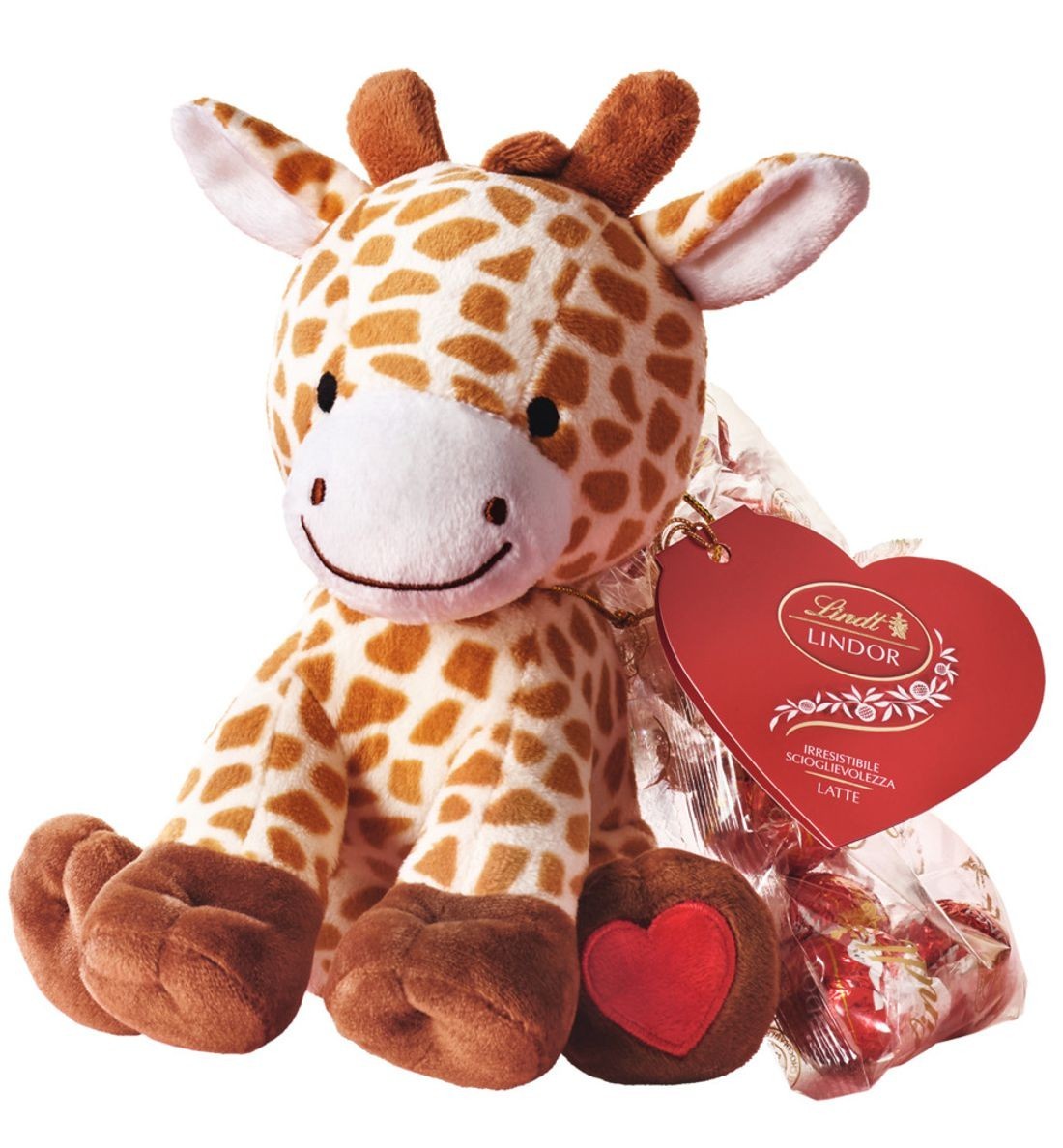 GIRAFFA PELUCHES CON LINDOR 100 GR