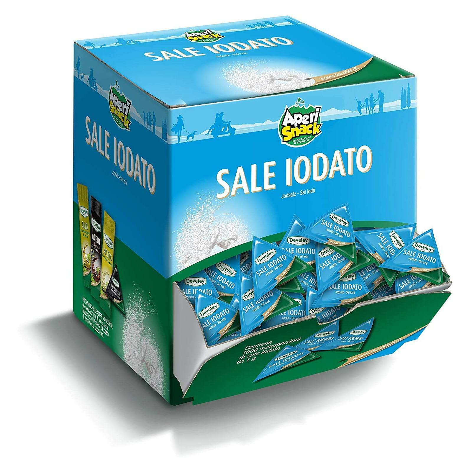 SALE DEVELEY SALE IODATO BOX 800 BUSTINE MONODOSE 1g MONOPORZIONE CONDIMENTO