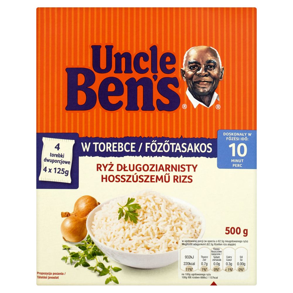 Riso a grani lunghi dello zio Ben 500 g (4 sacchetti)